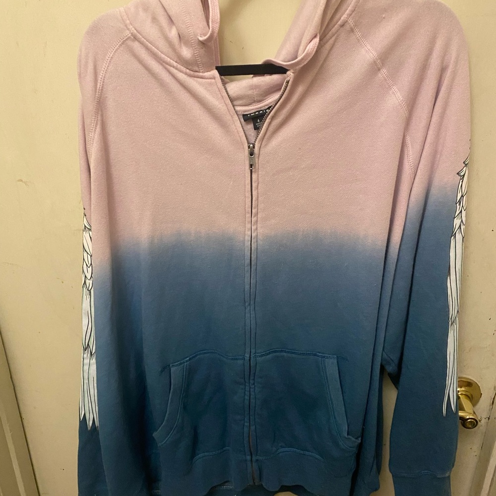 Torrid Pink and Blue Ombre Zip-Up Hoodie